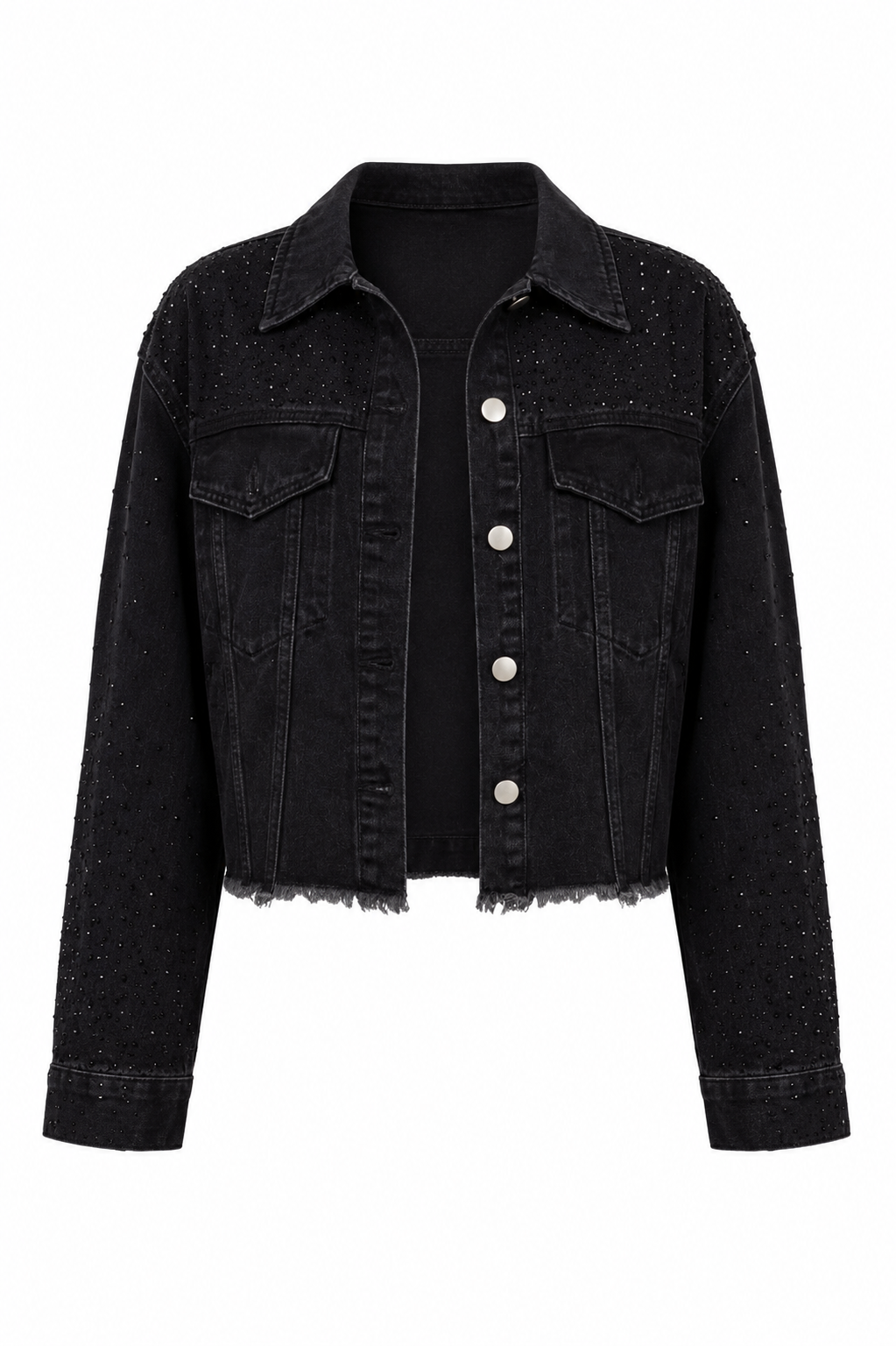 Jaqueta jeans black strass