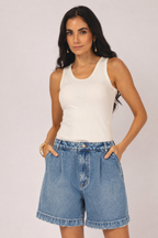 Short Alfaiataria Jeans