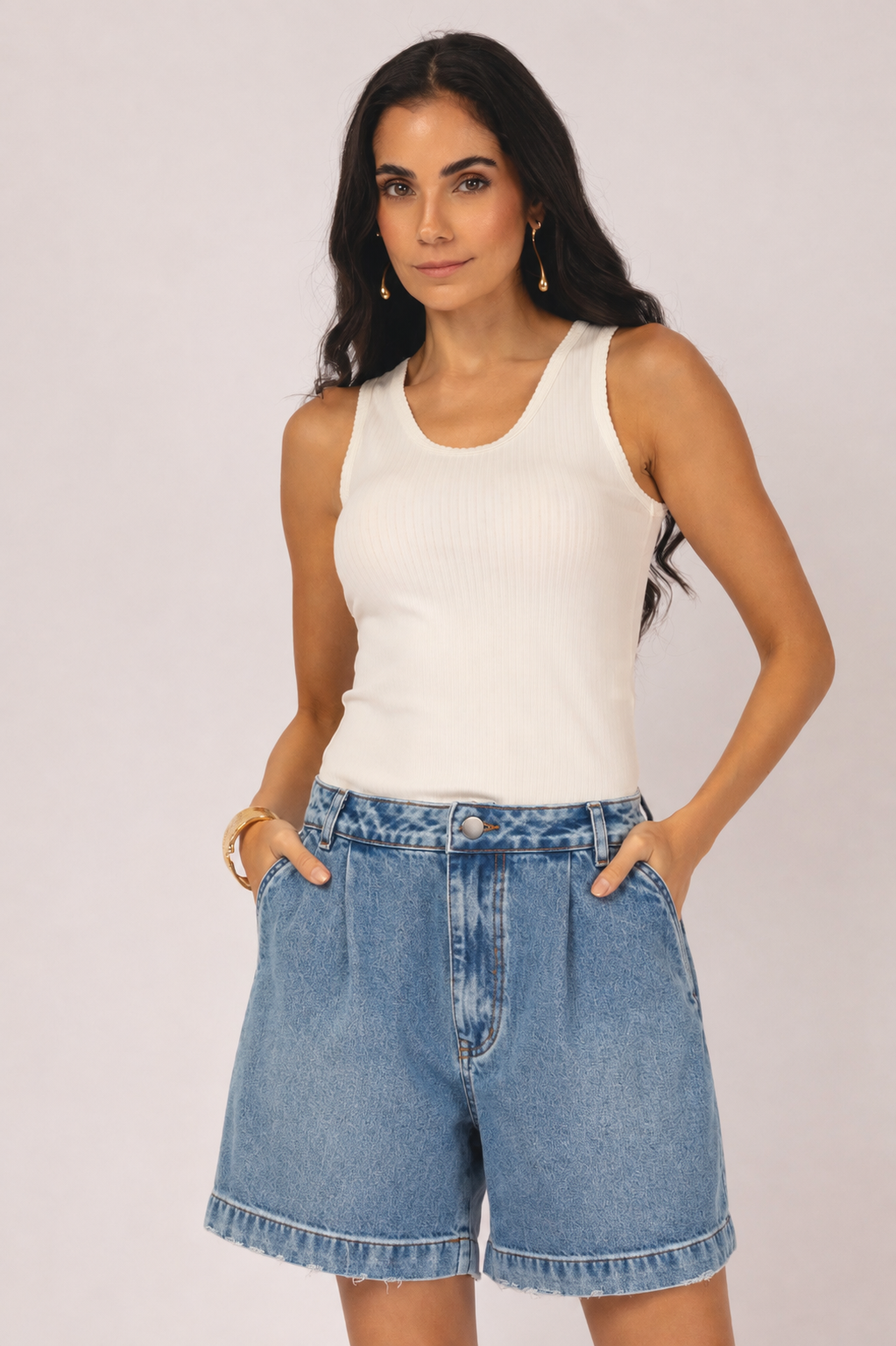 Short Alfaiataria Jeans
