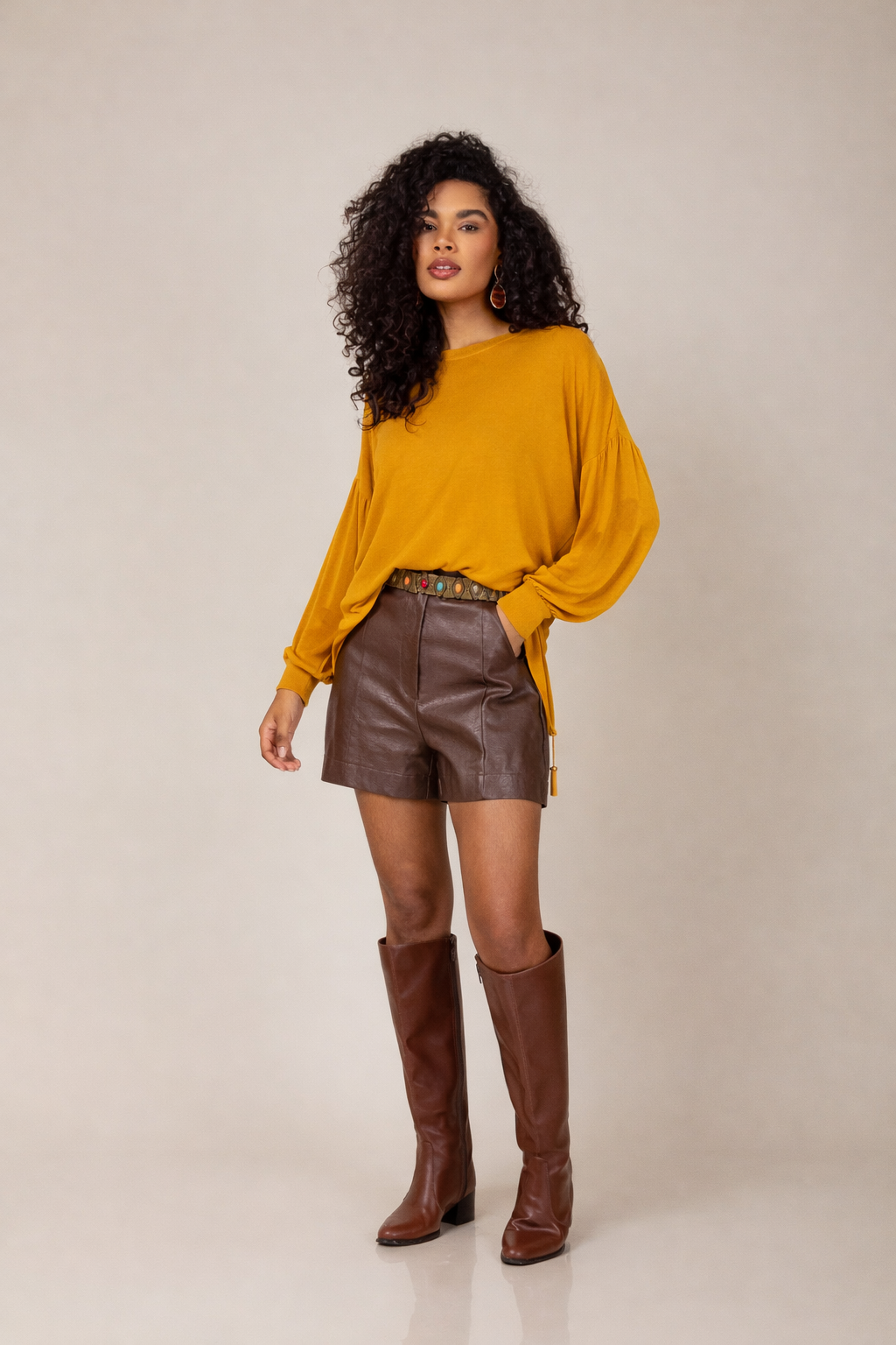 Blusa mullet manga longa