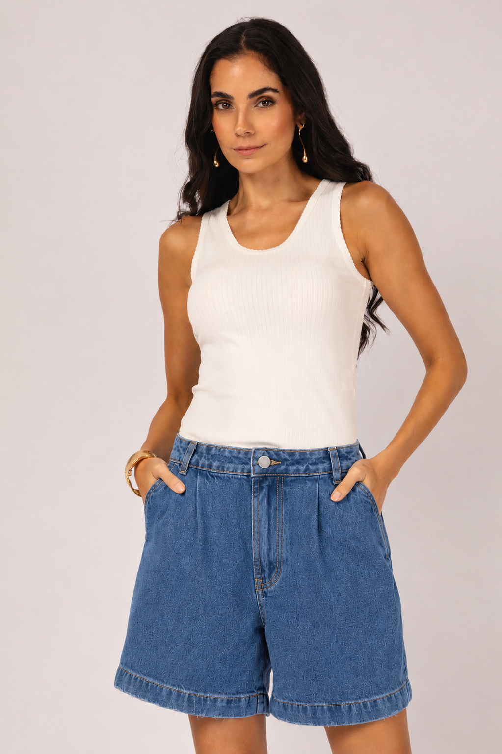 Short Alfaiataria Jeans