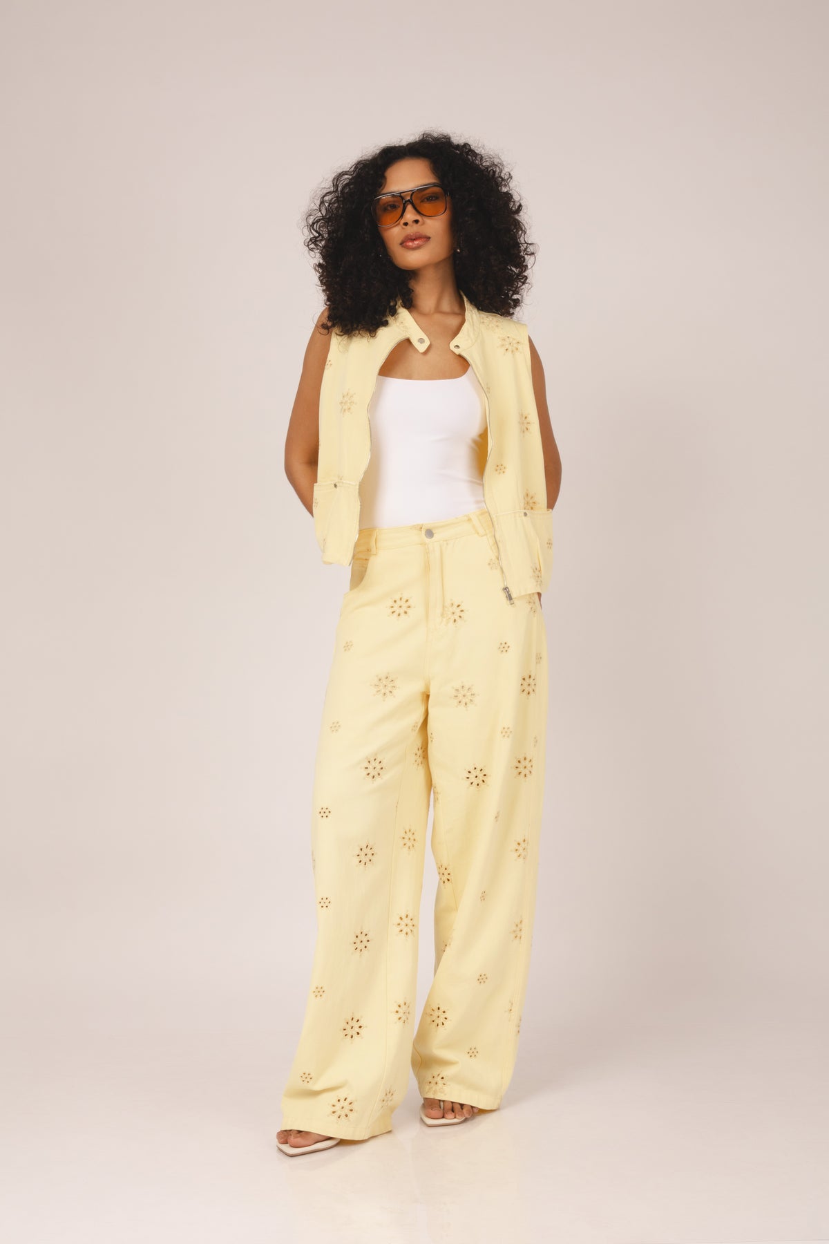 Calça de laise sarjada