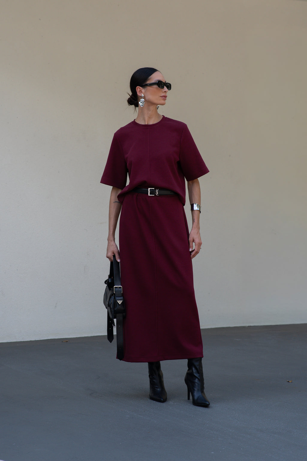 Conjunto de saia em malha