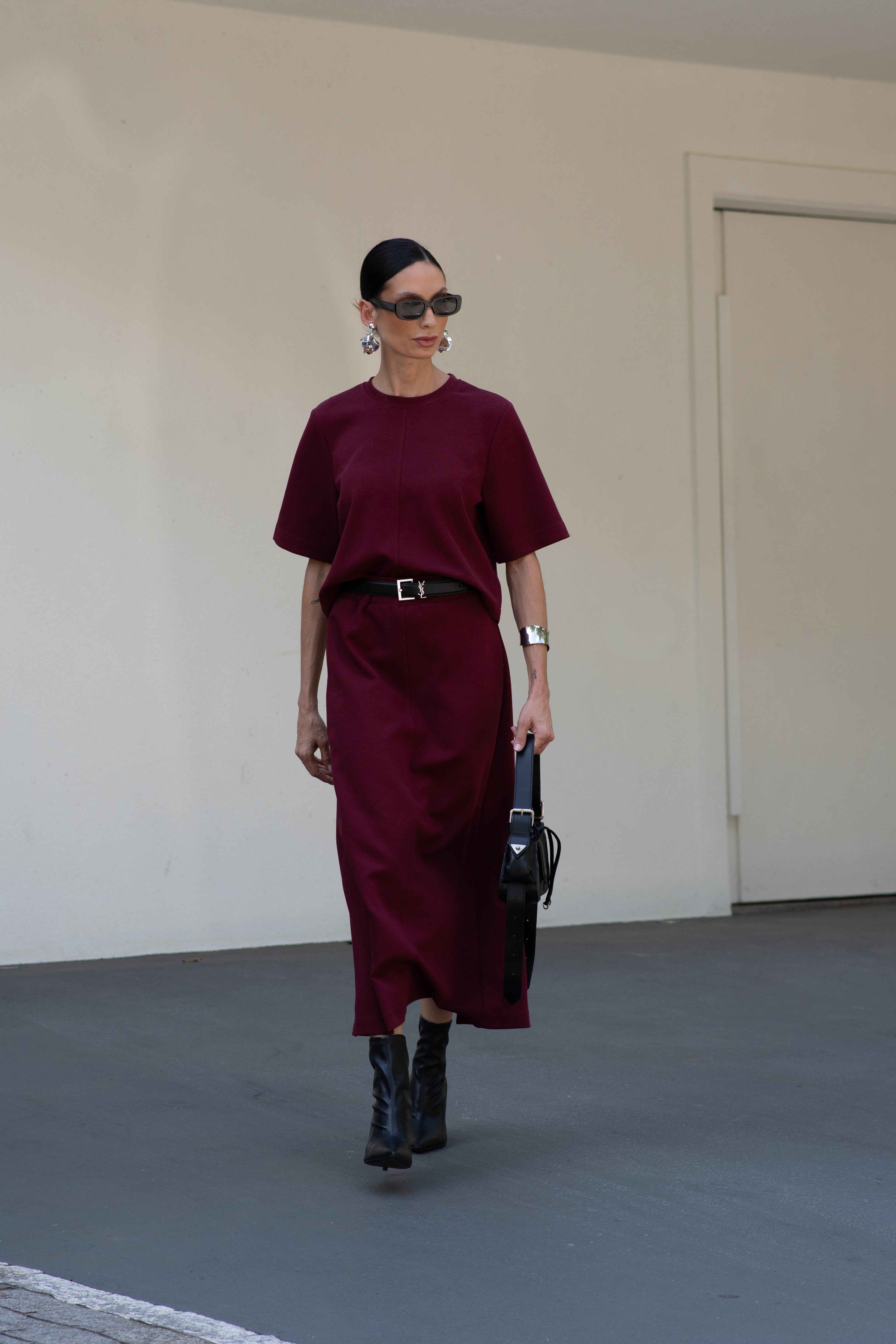 Conjunto de saia em malha