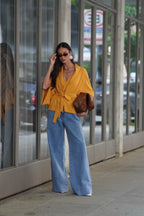 Conjunto top e kimono
