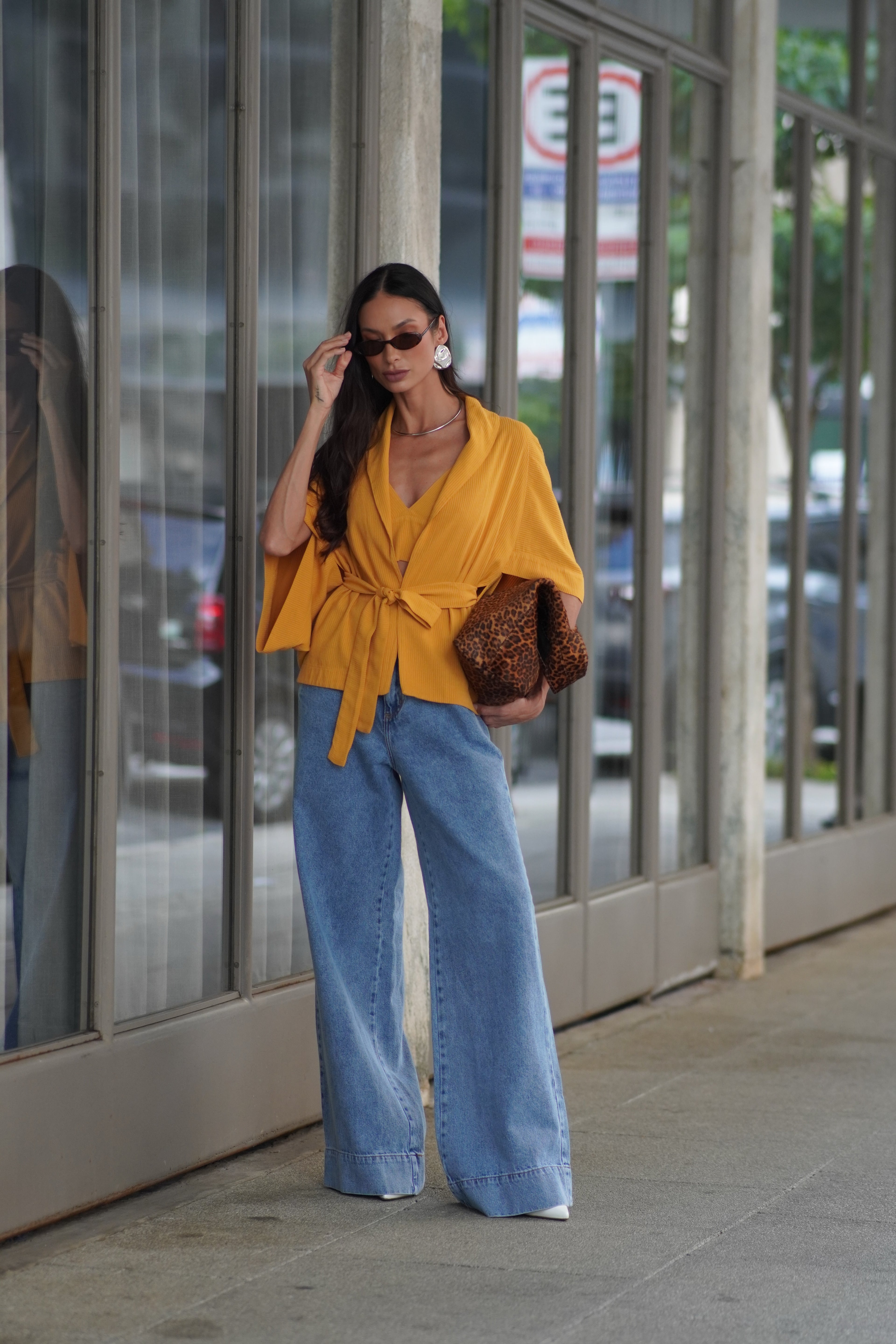 Conjunto top e kimono
