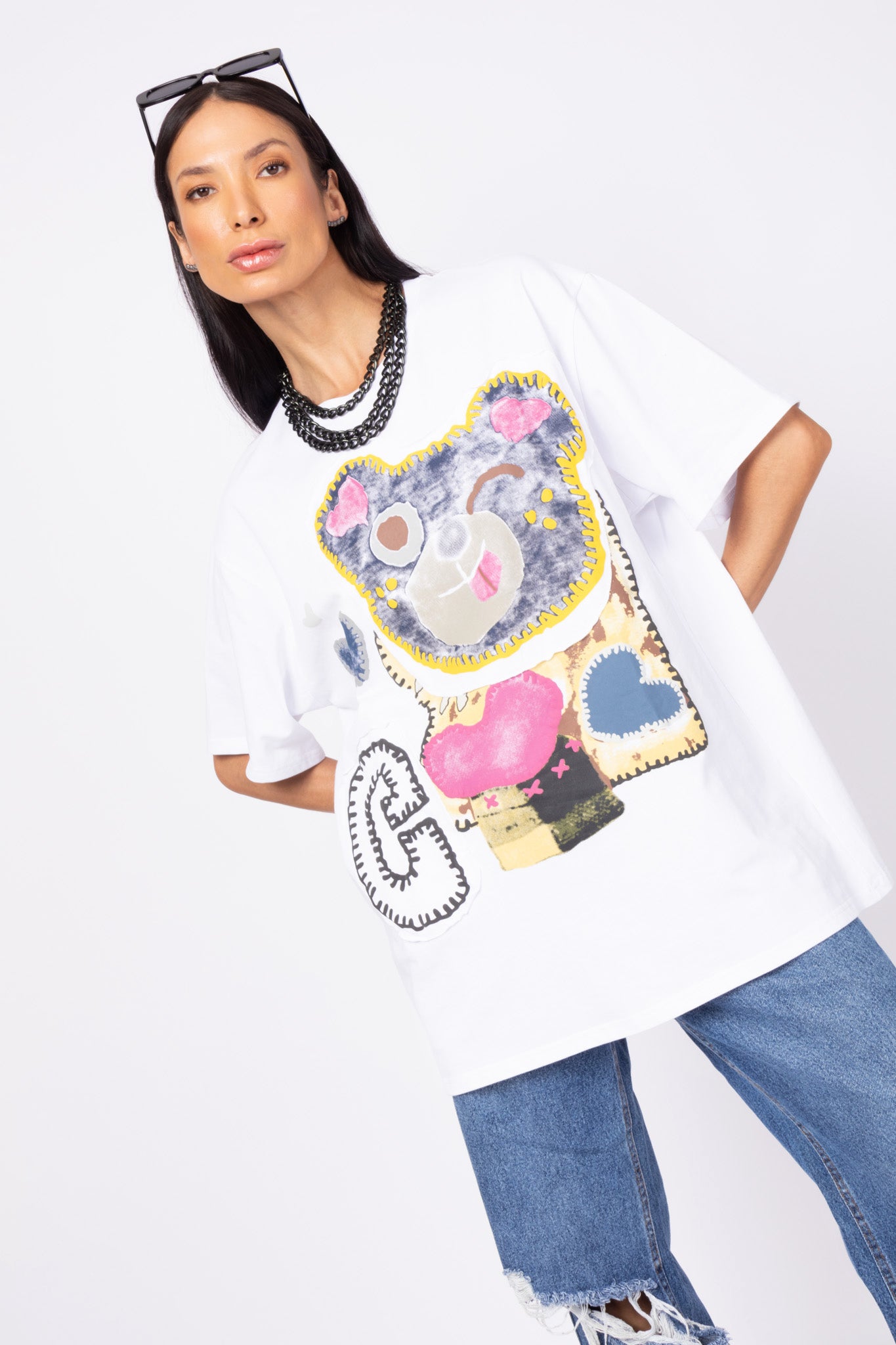 T-shirt ursinho oversized