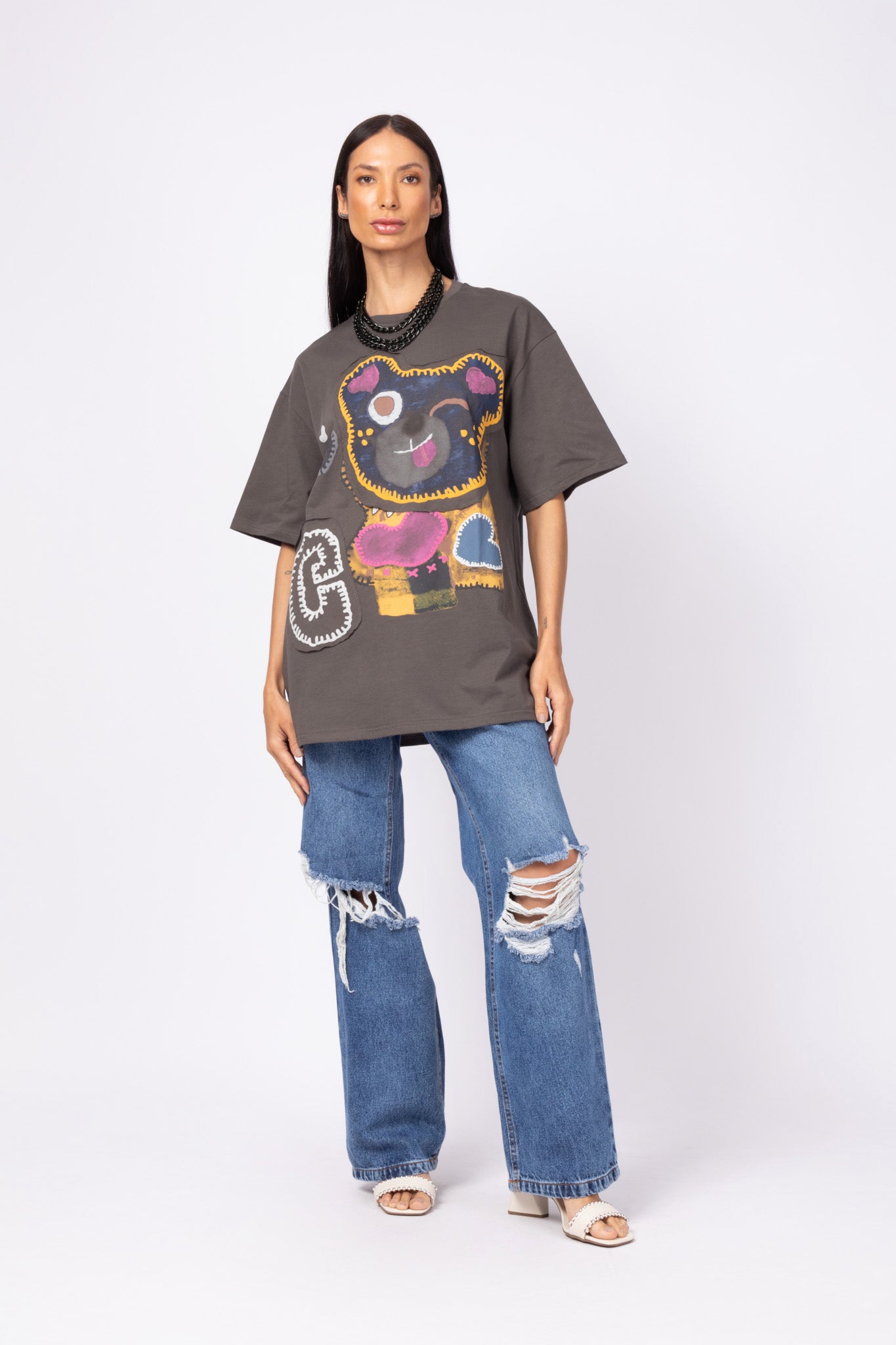 T-shirt ursinho oversized