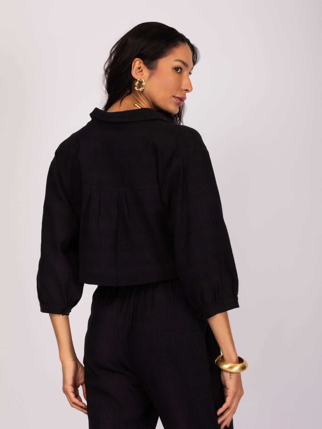 Conjunto leve em algodão de camiseta e calça