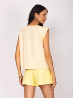 Short saia em tecido texturizado