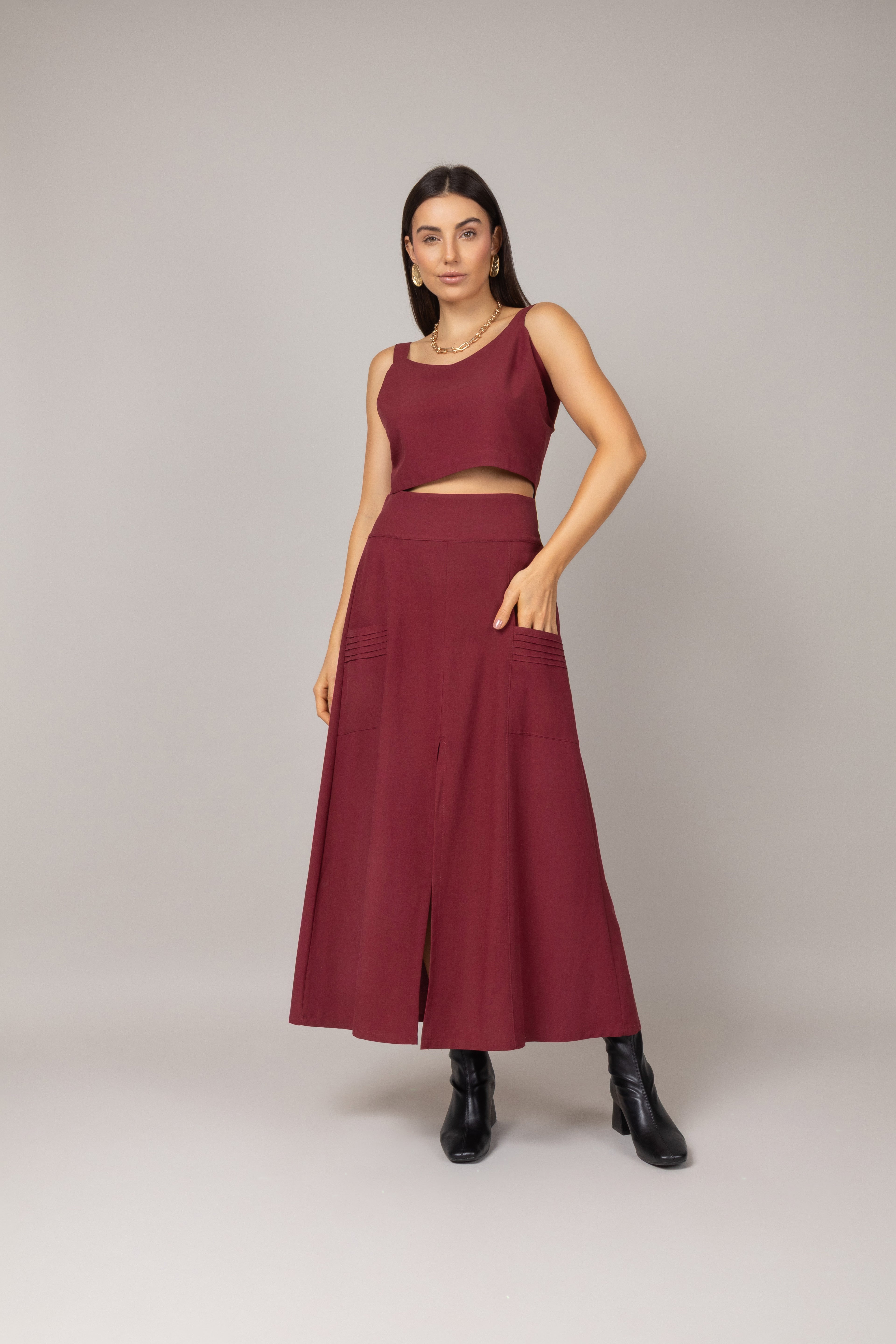 Conjunto de saia midi