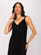 Vestido longo bicolor
