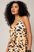 Vestido midi animal print