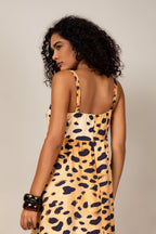 Vestido midi animal print