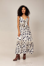 Vestido midi animal print