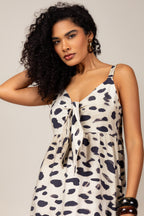 Vestido midi animal print