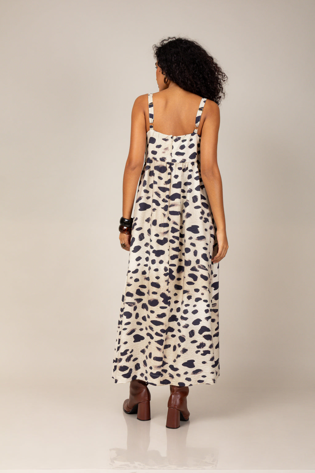 Vestido midi animal print
