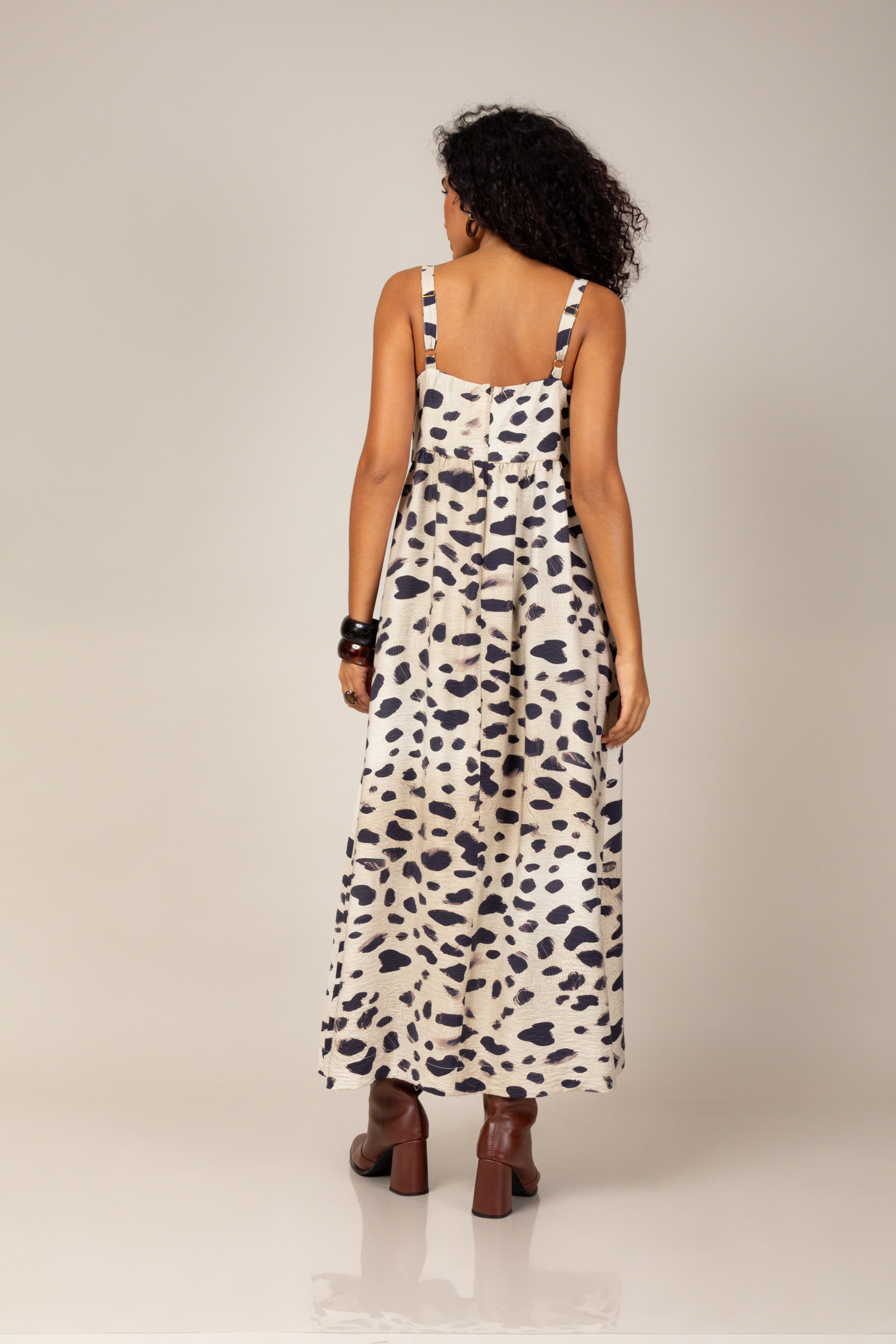 Vestido midi animal print