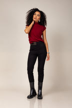Calça legging com cós detalhado
