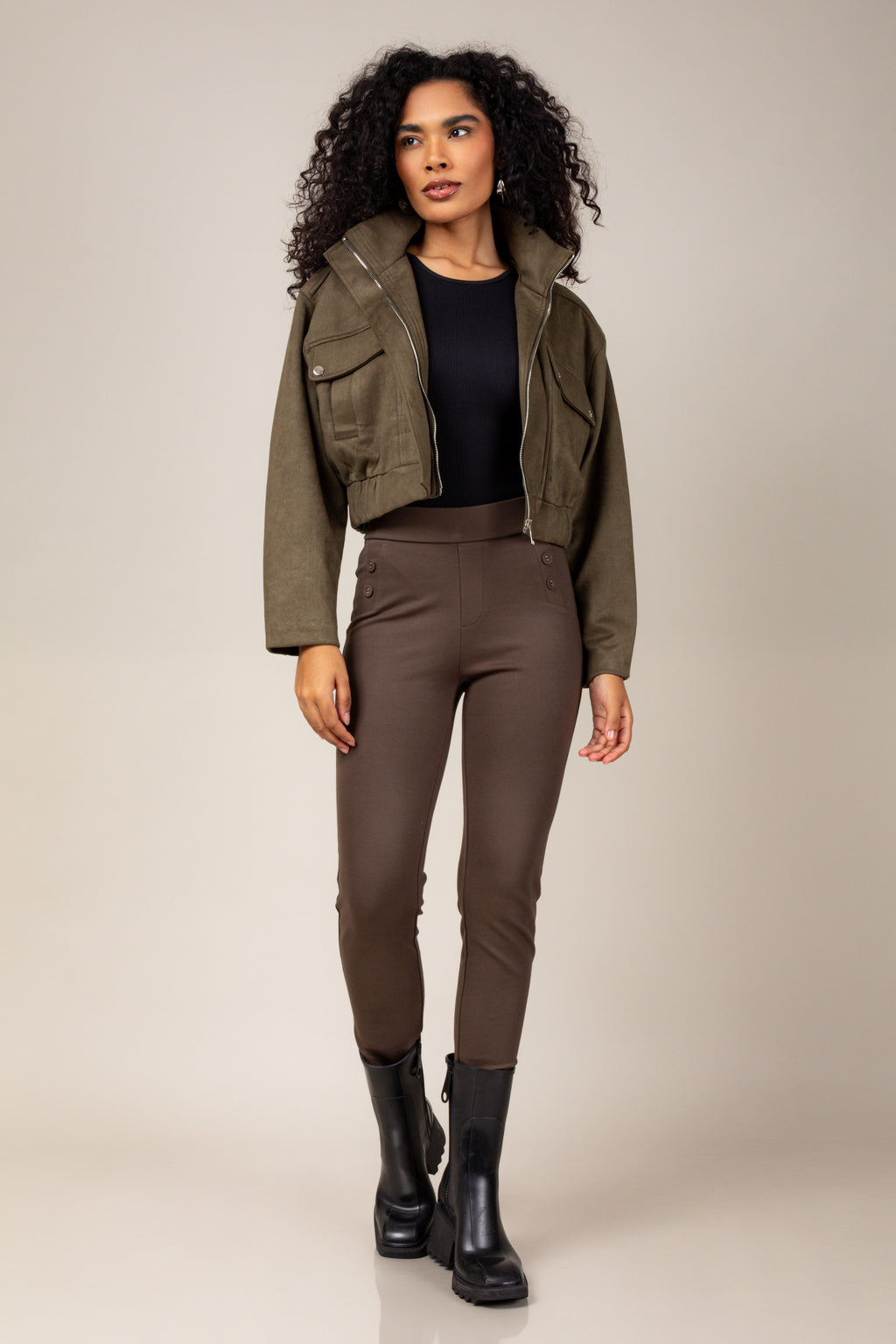 Legging montaria com botões