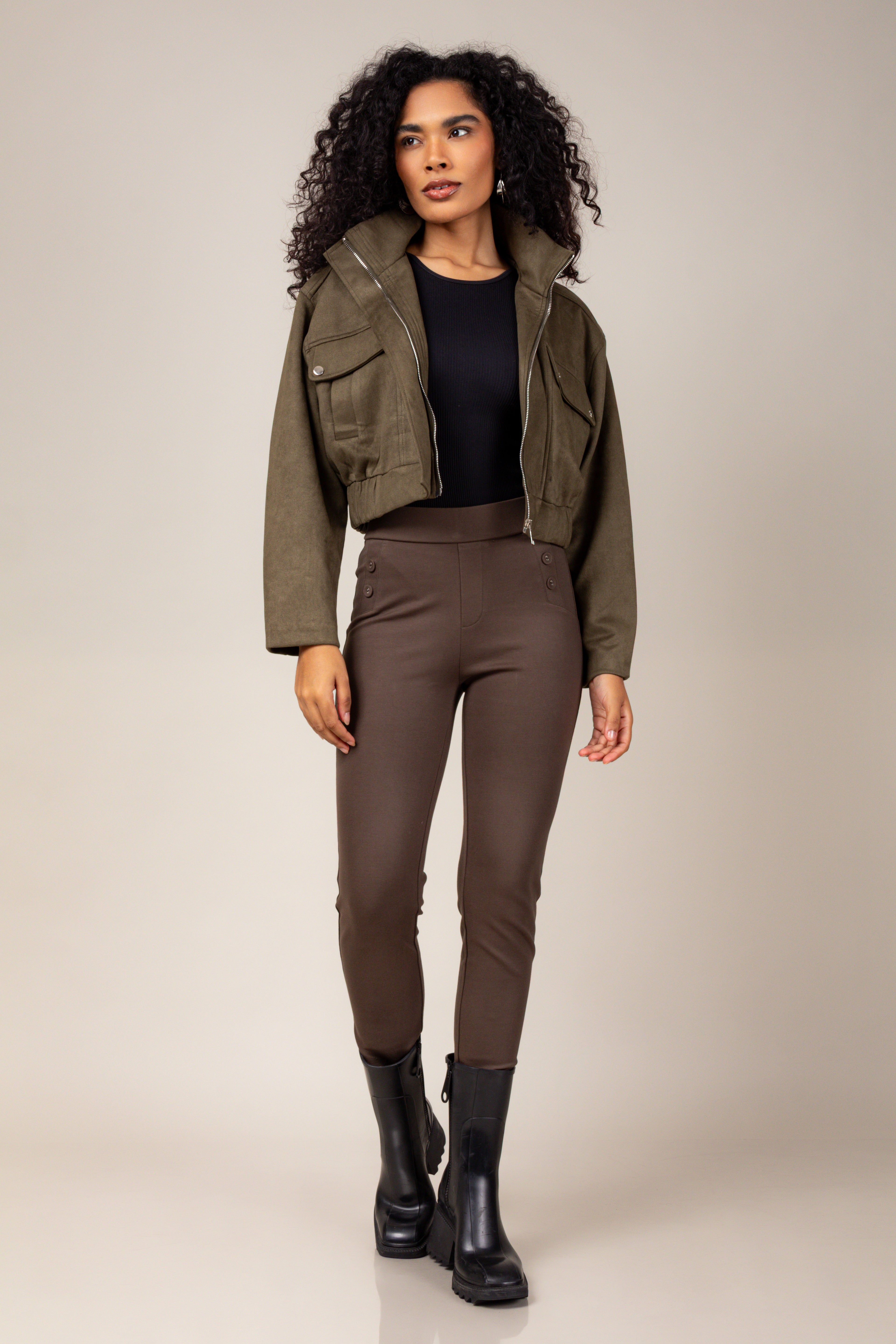 Legging montaria com botões