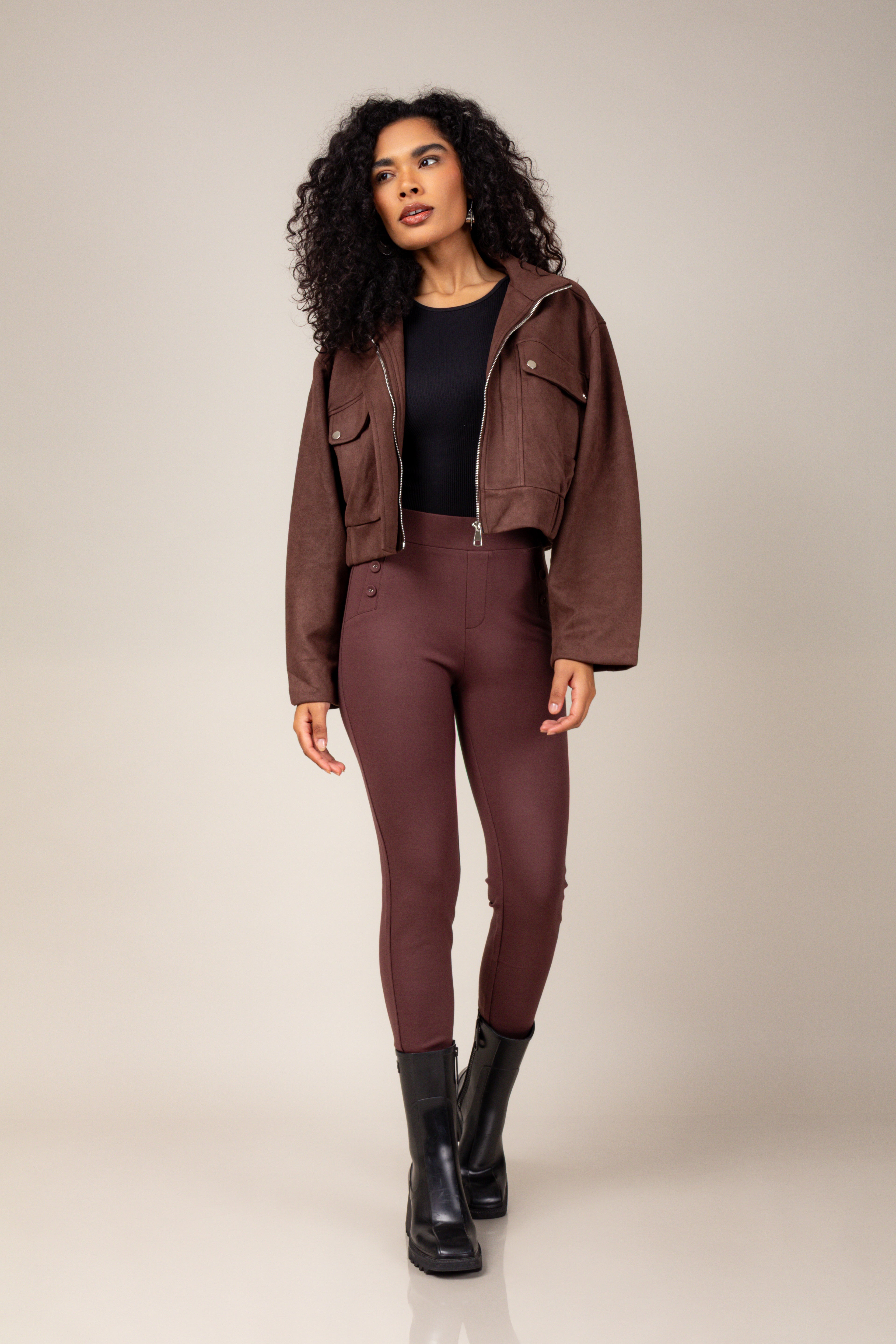 Legging montaria com botões