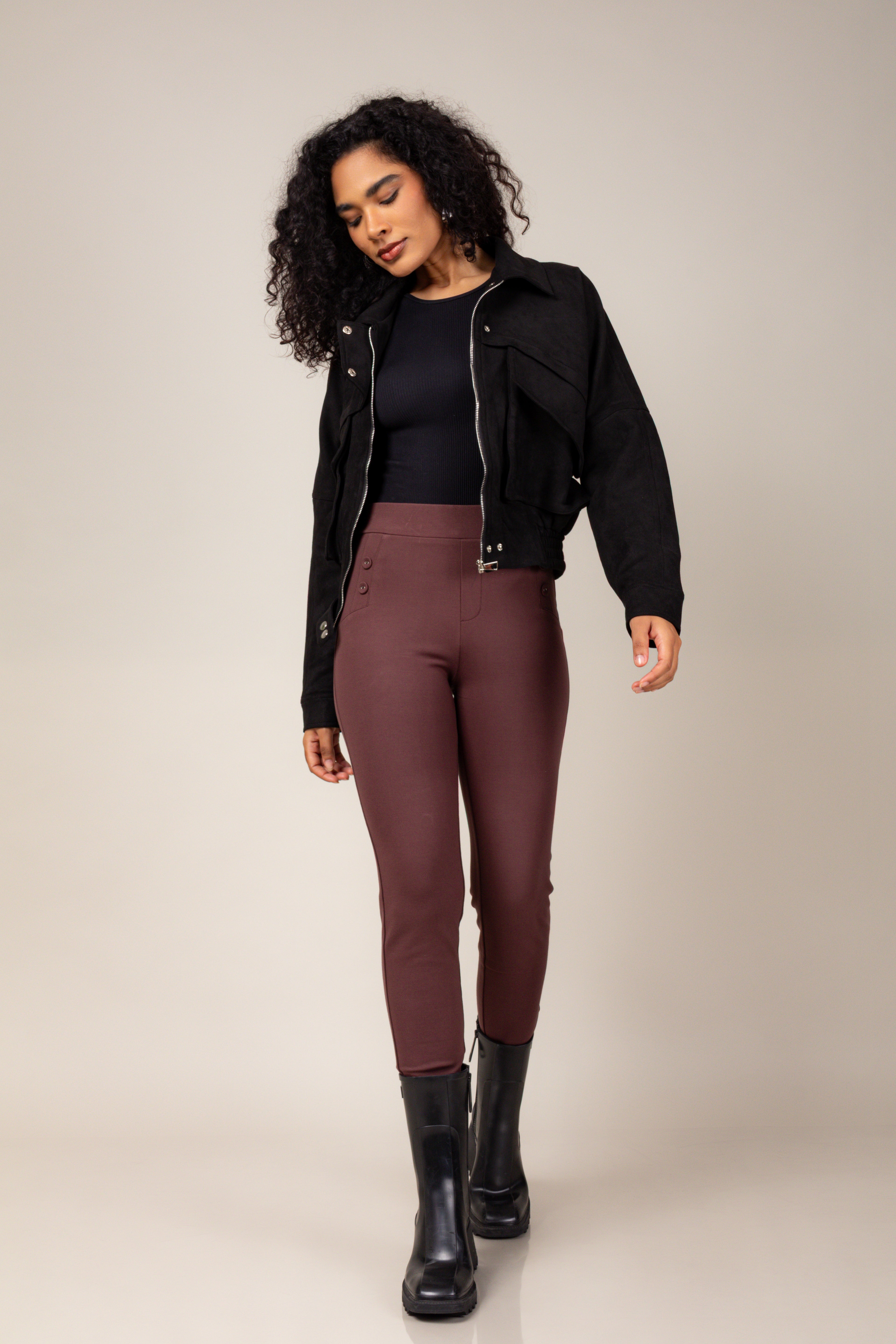 Legging montaria com botões