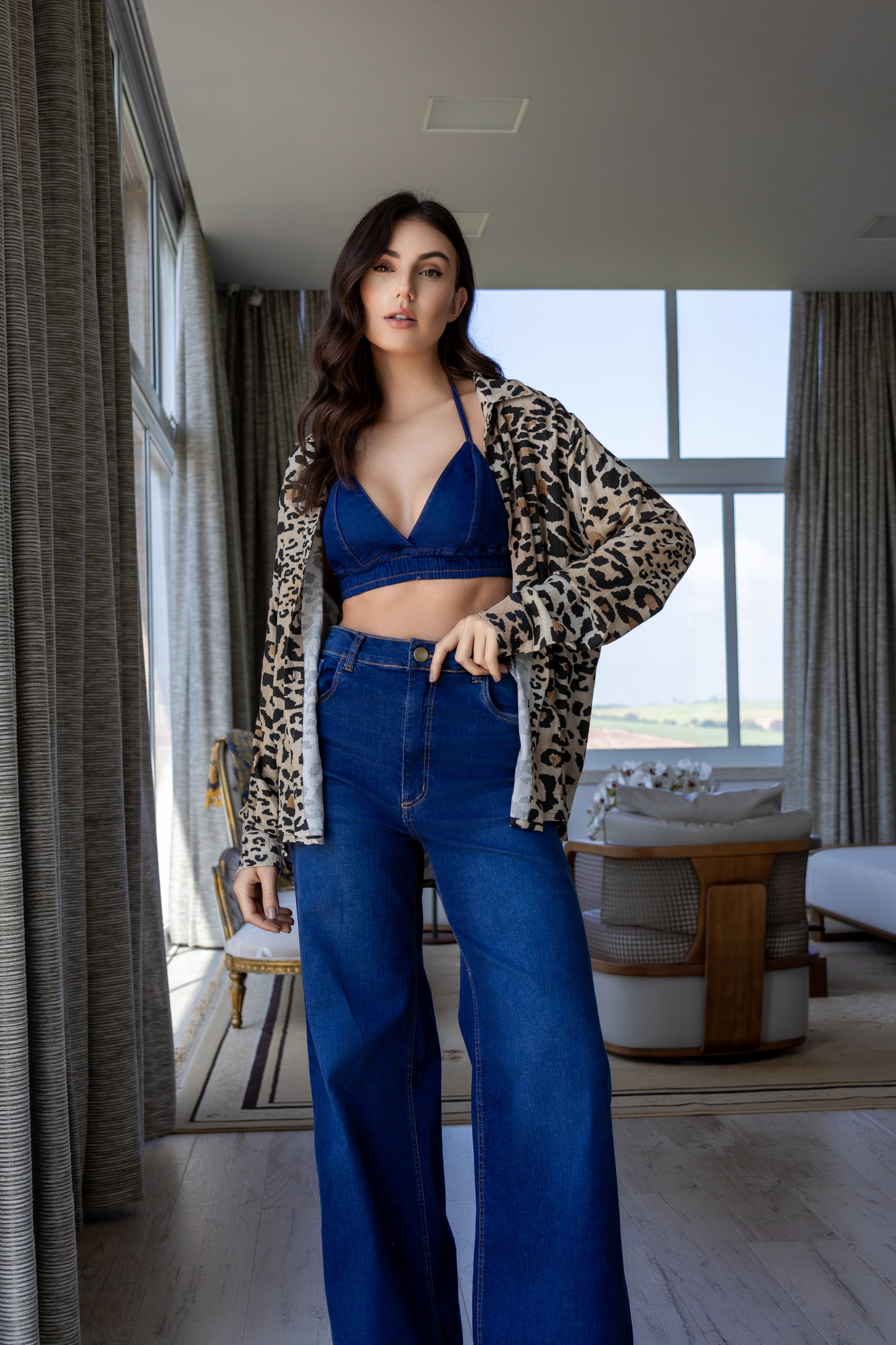 Conjunto de calça pantalona com top