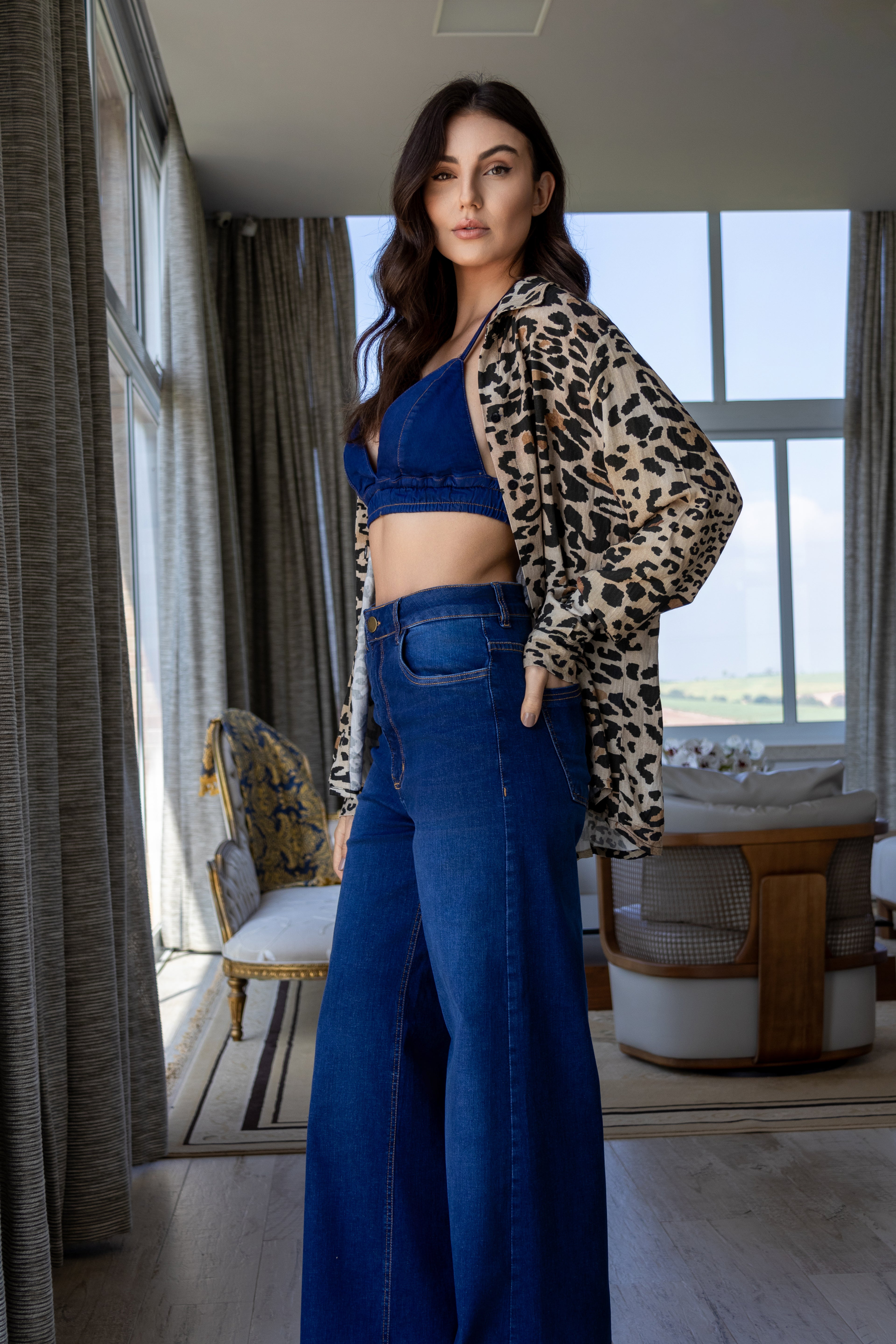 Conjunto de calça pantalona com top