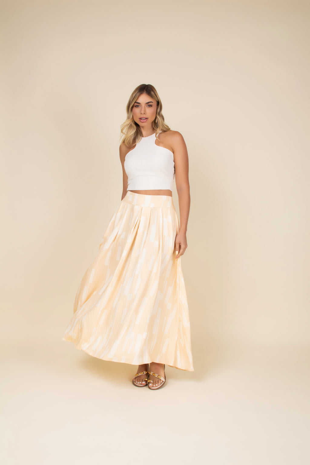 Saia longa estampa suave