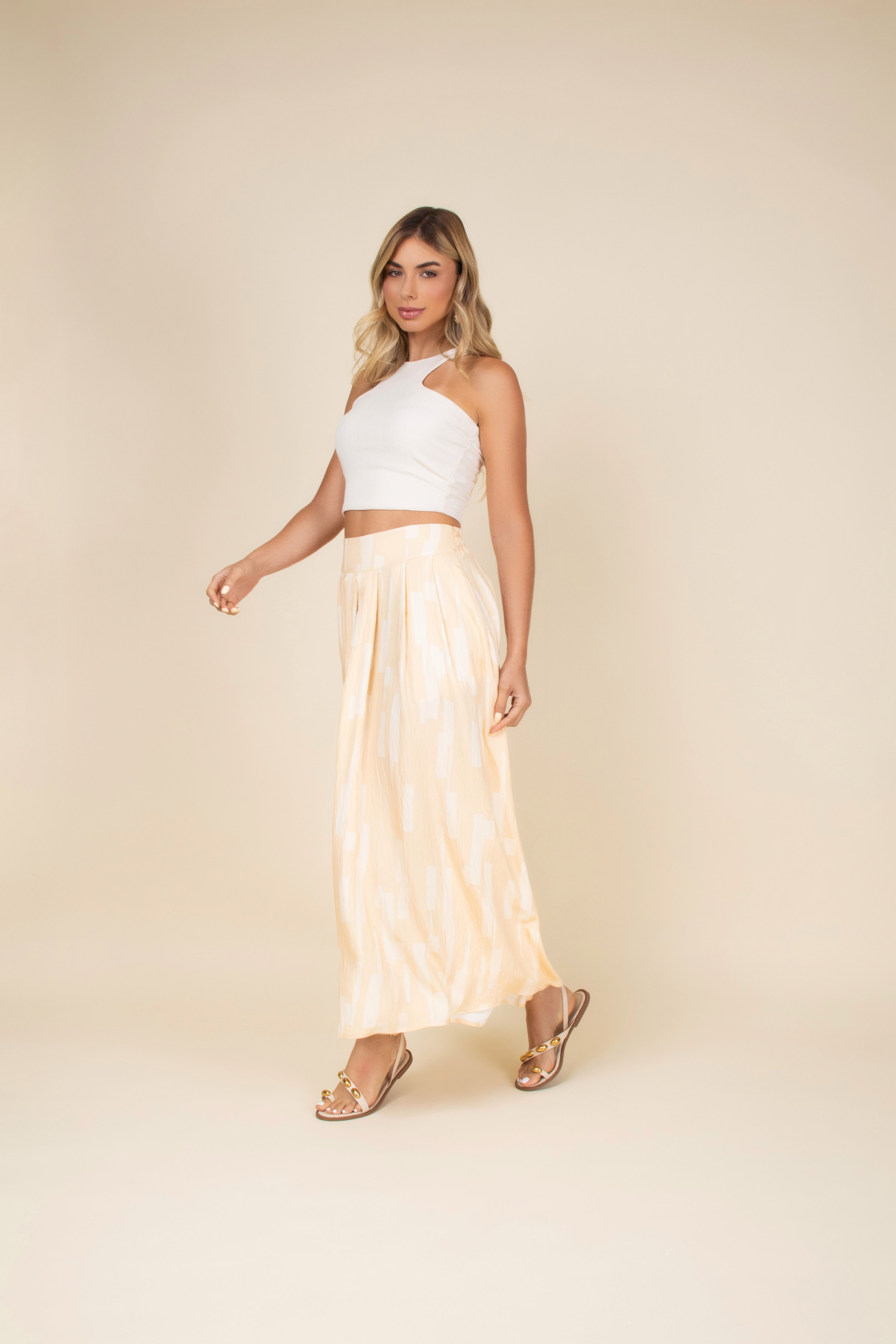 Saia longa estampa suave