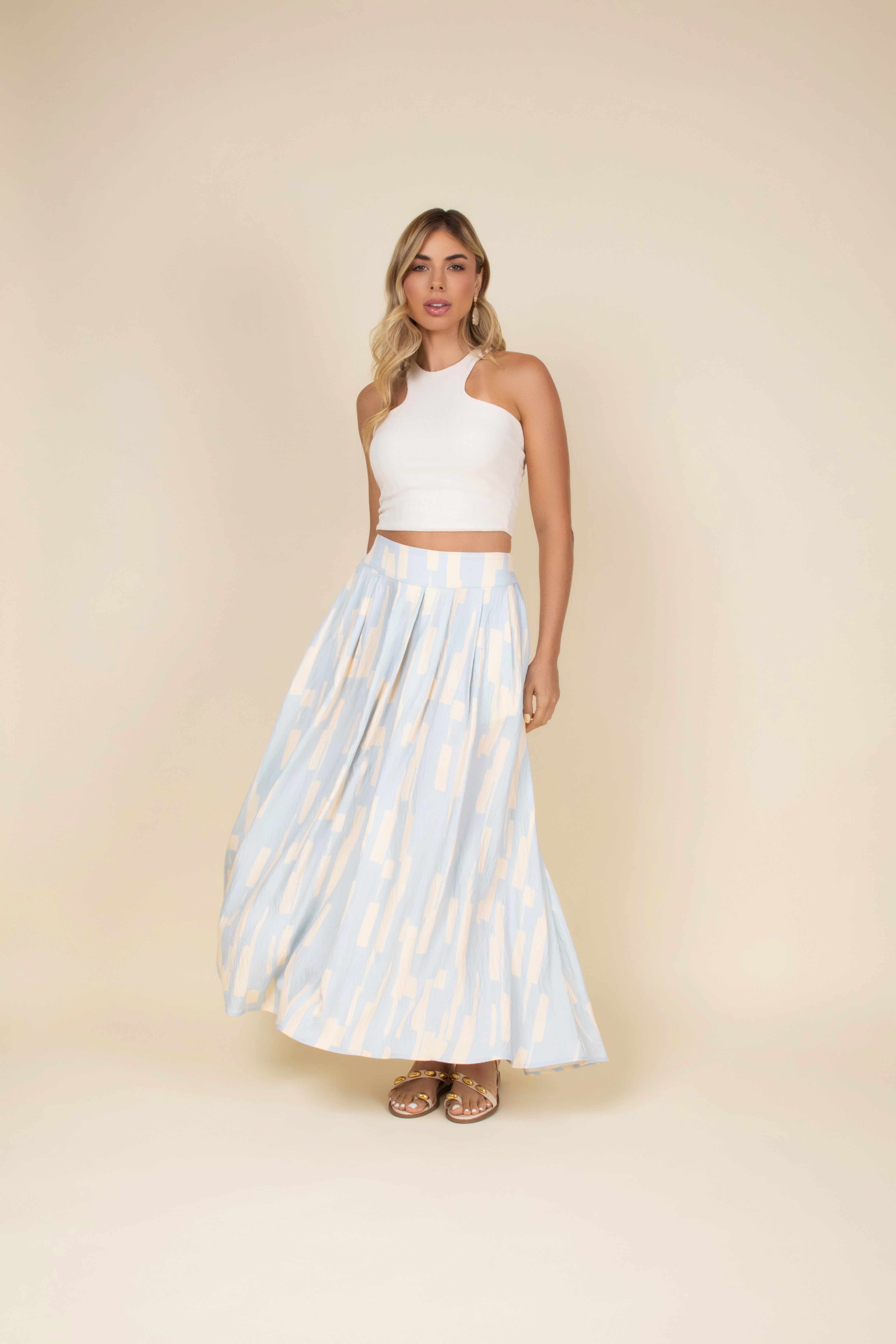 Saia longa estampa suave