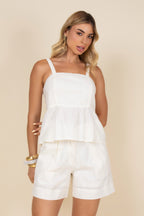 Conjunto alças e short linho
