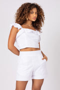 Conjunto de top com babados e short laise