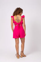 Conjunto de top com babados e short laise