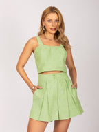 Conjunto de top e short saia