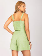 Conjunto de top e short saia