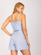 Conjunto de top e short saia