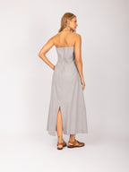 Vestido sem alças em linho