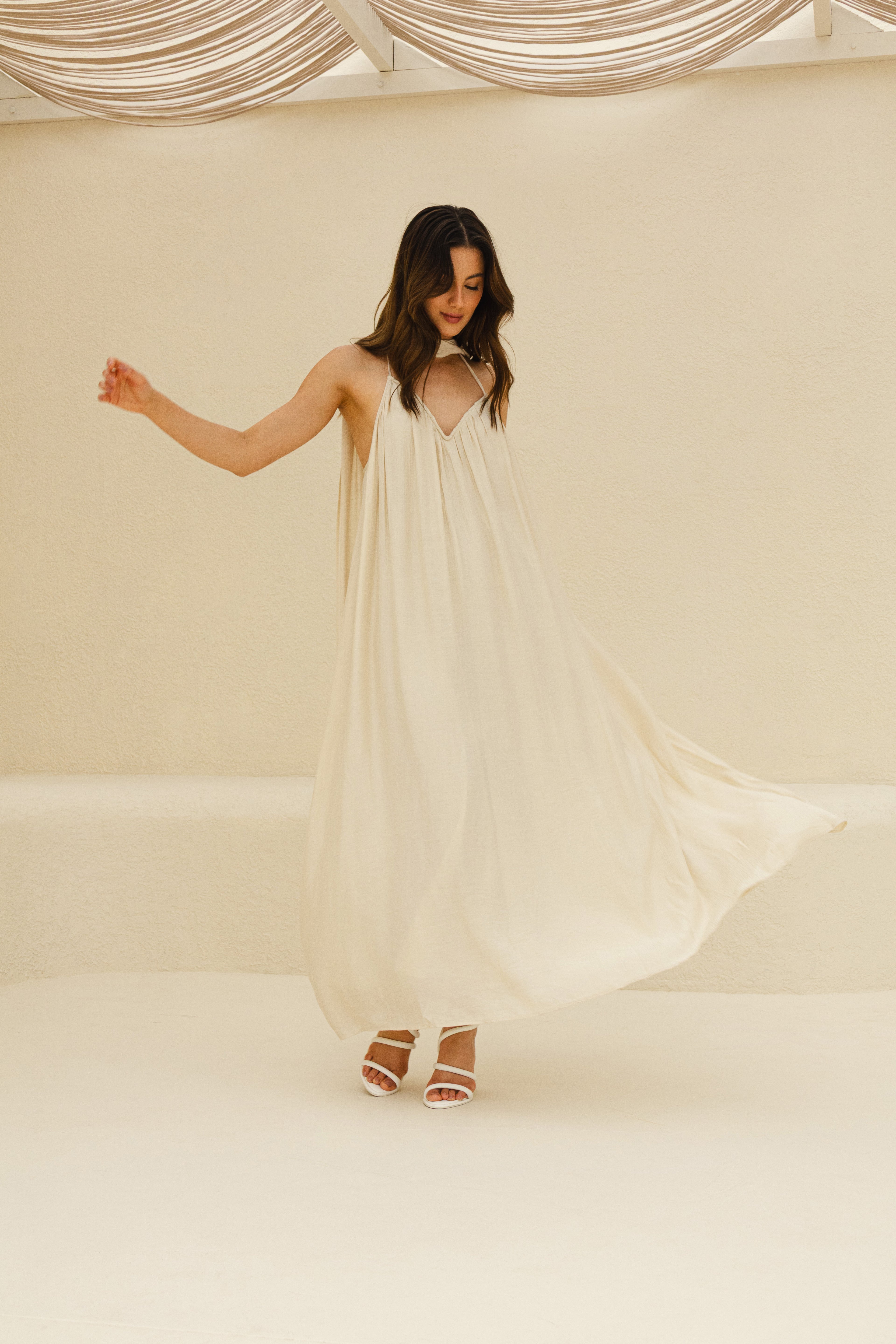 Vestido longo fluído