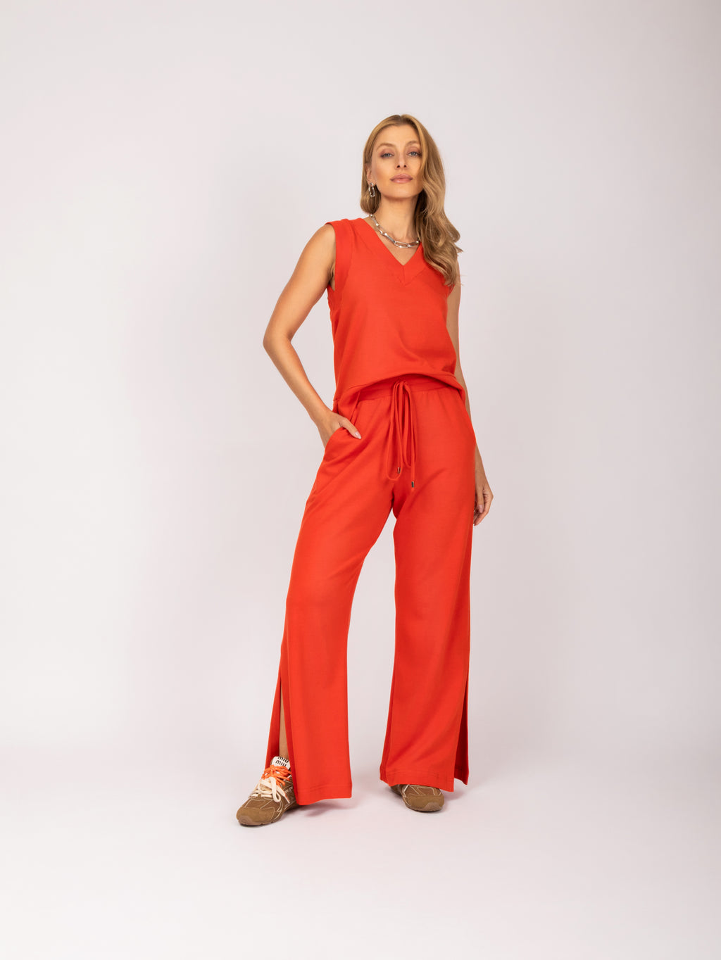 Conjunto regata e calça pantalona