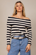 Blusa ombro a ombro listrada