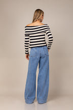 Calça jeans wide leg com elástico