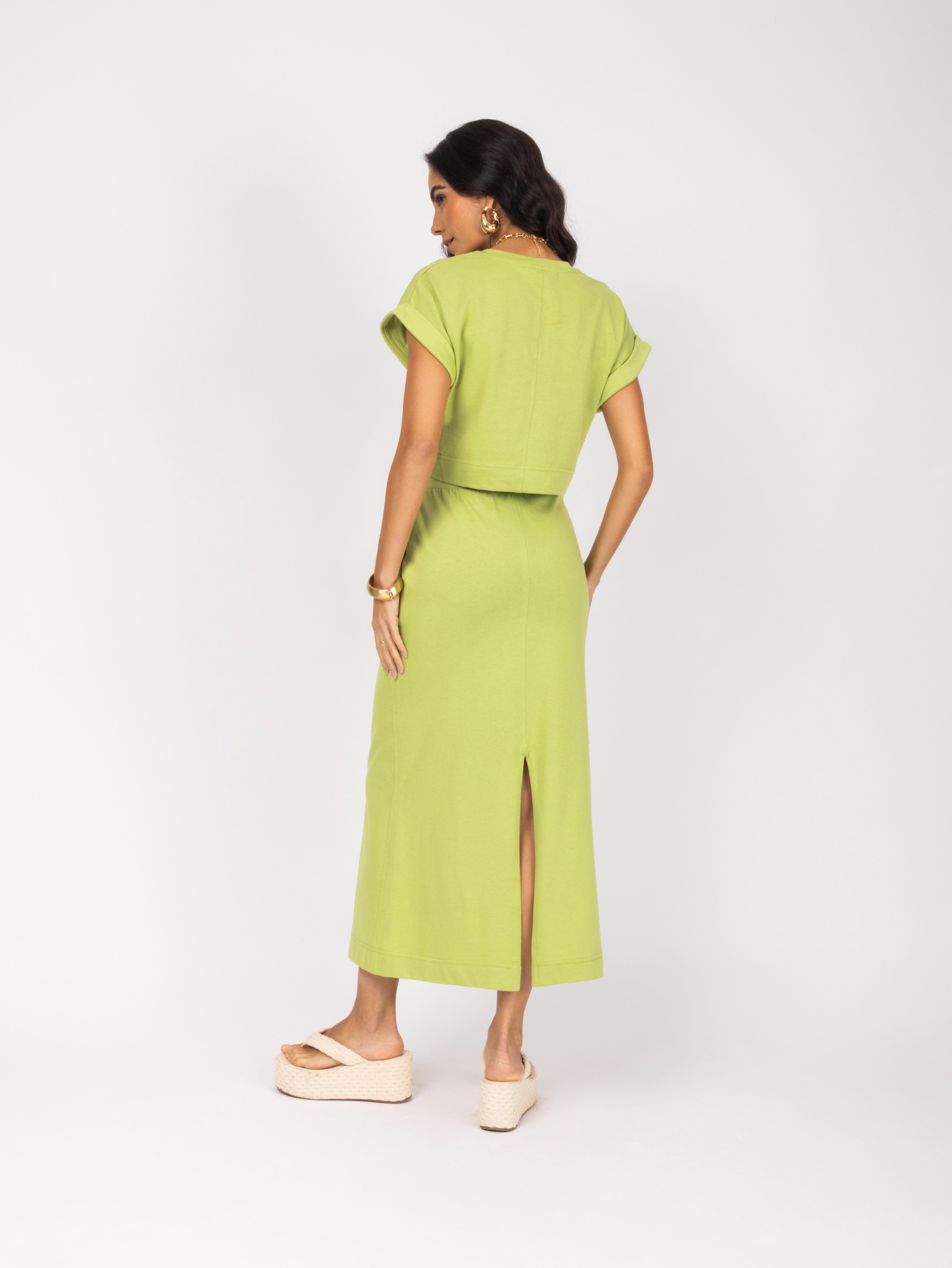 Conjunto de saia com amarração na cintura