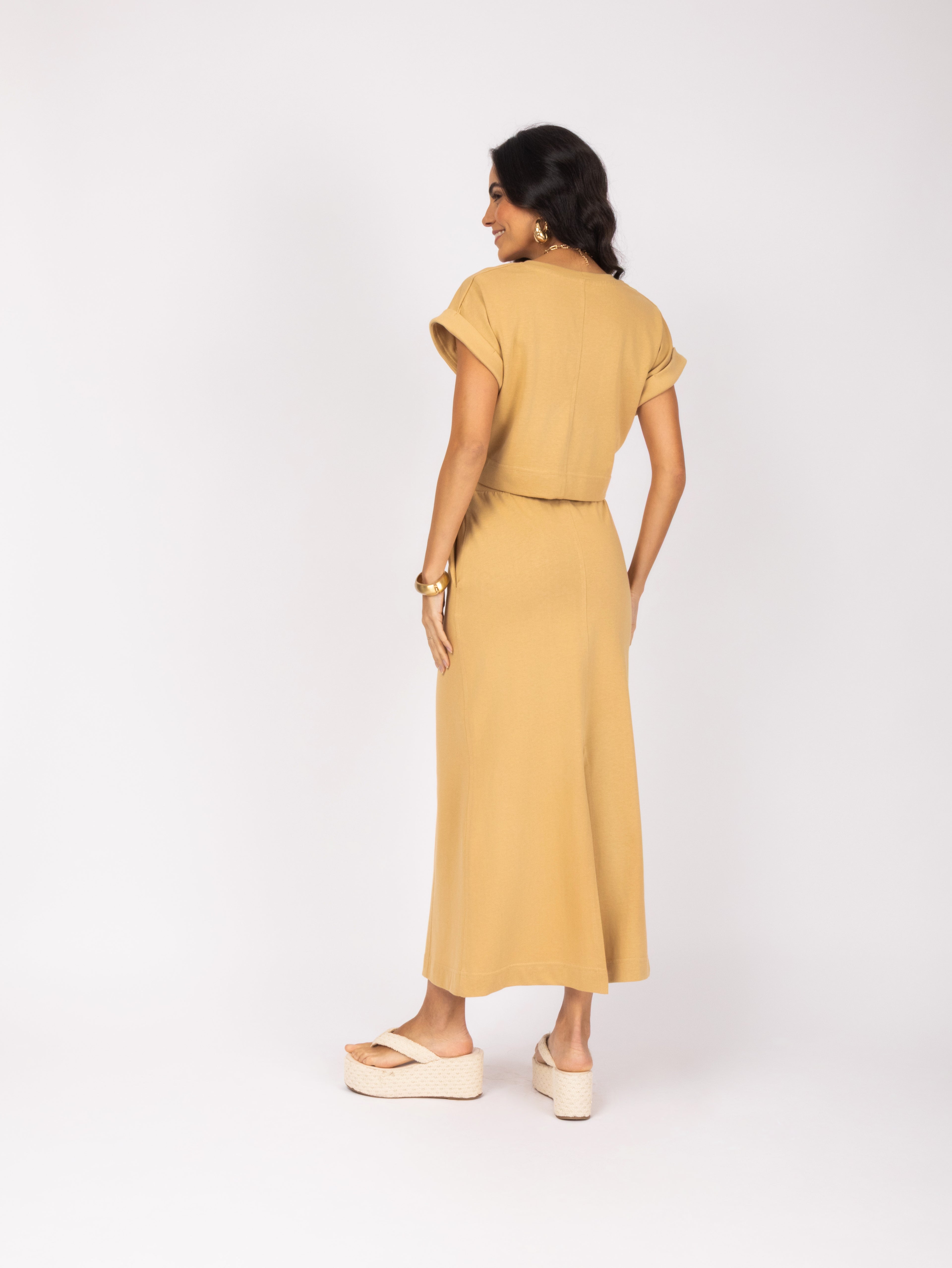 Conjunto de saia com amarração na cintura