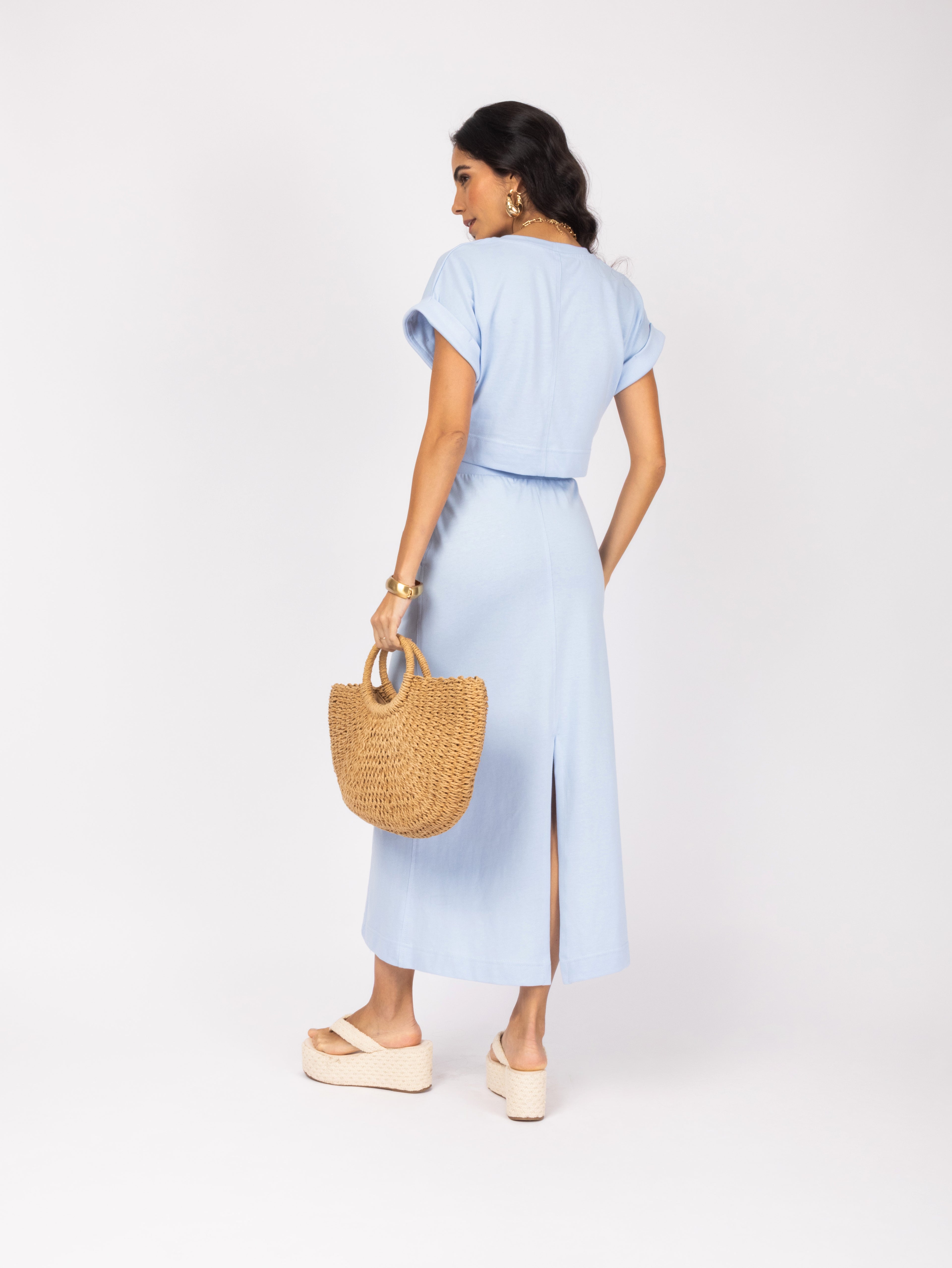 Conjunto de saia com amarração na cintura