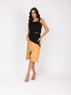 Conjunto de saia lápis bicolor
