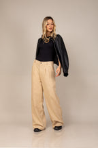 Calça pantalona de linho