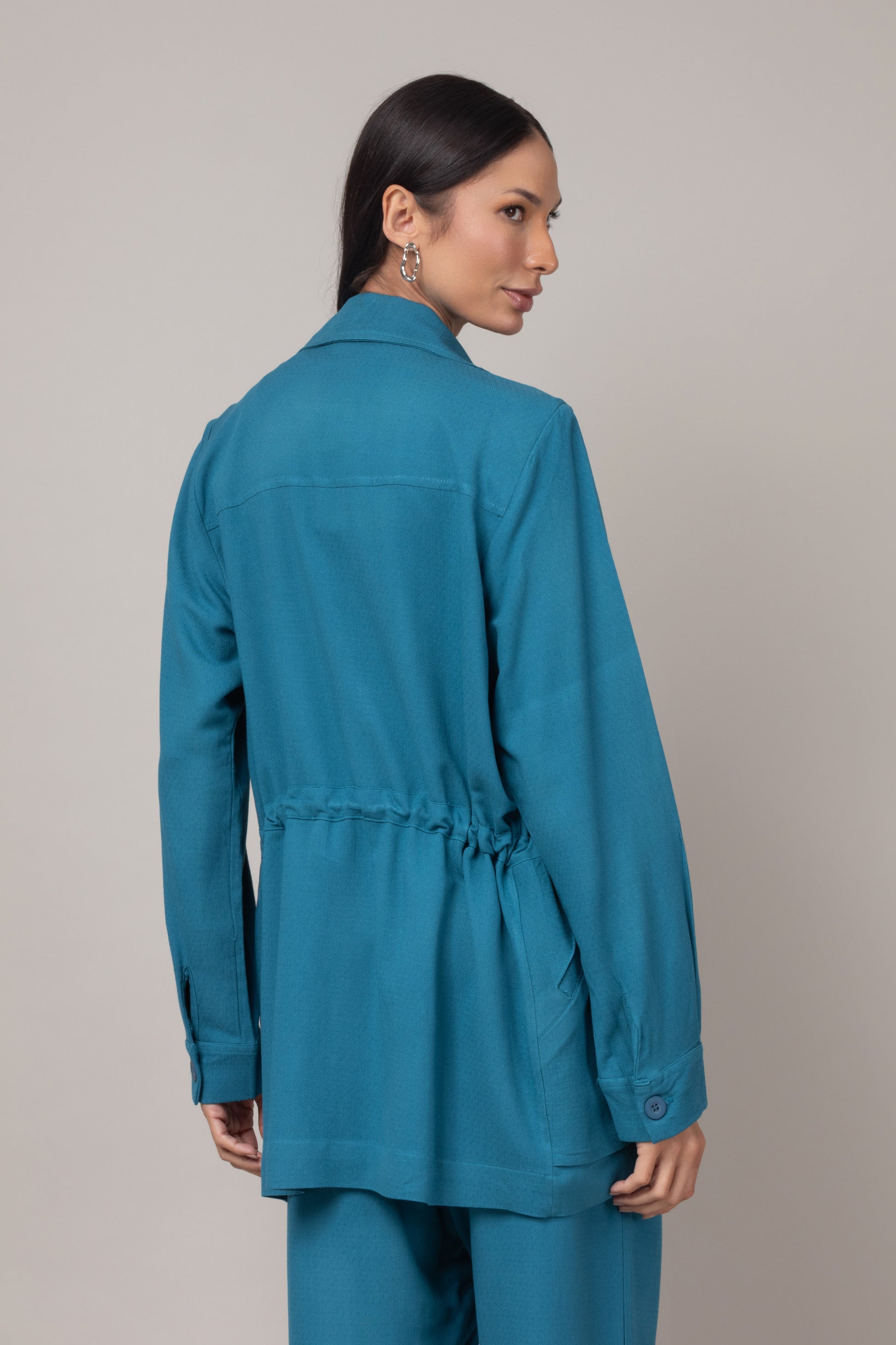 Parka com ajuste na cintura