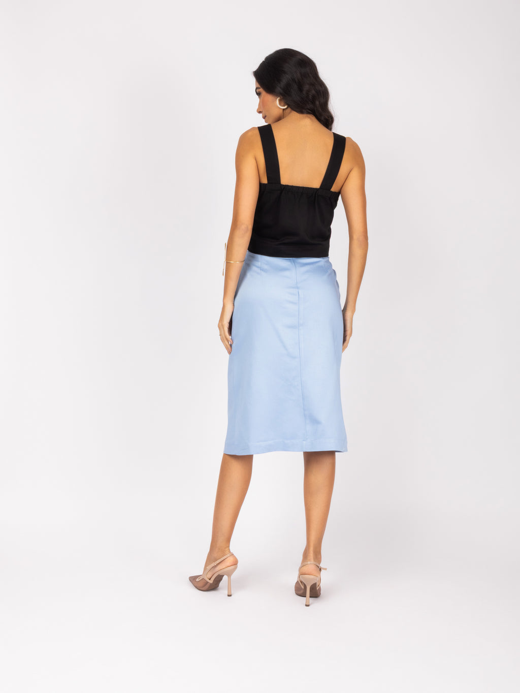 Conjunto de saia lápis bicolor